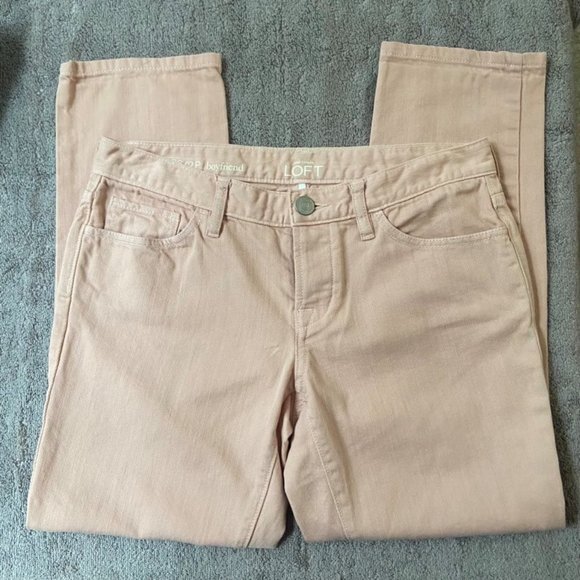 LOFT Denim - Ann Taylor Loft Light Pink Skinny Boyfriend Capris, 2 Petite